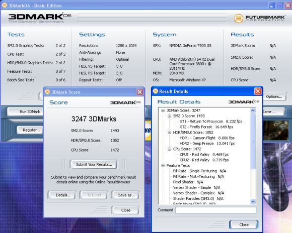 GIGABYTE 7900 GS - 3DMark06 Score