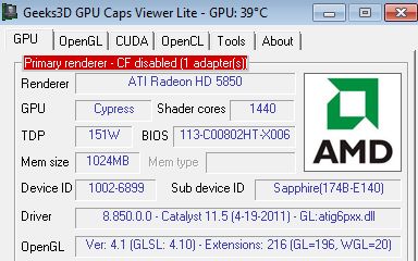 AMD Catalyst 11.5 + Radeon HD 5850