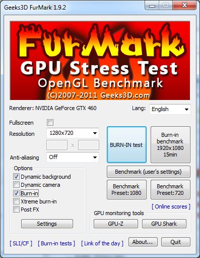 furmark requires an opengl 2.0 compliant graphics controller