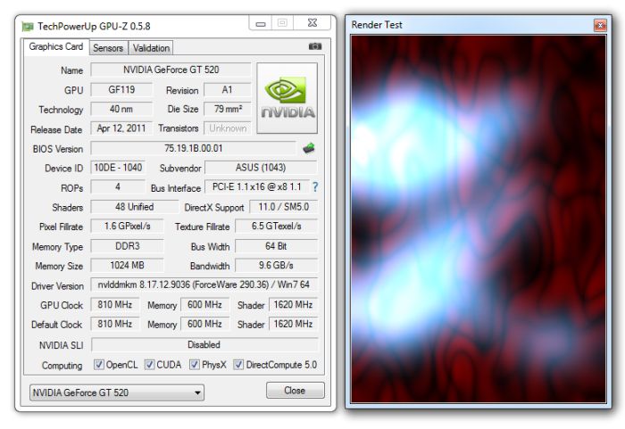 GPU-Z 0.5.8 Released, New Render Test for PCI-Express Bus and ASIC Quality  Feature
