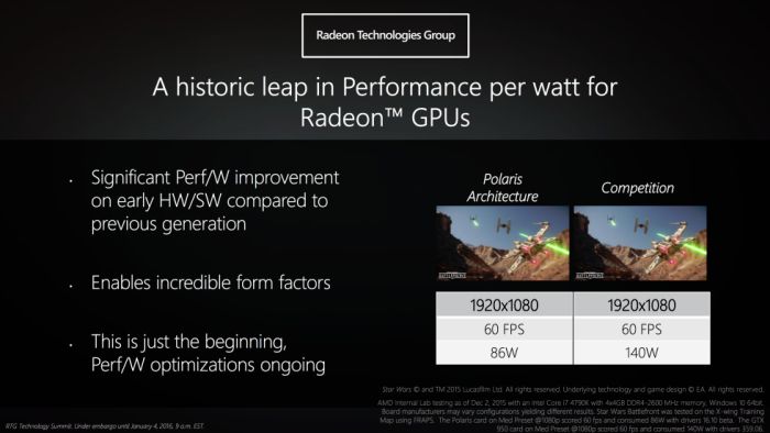 AMD Polaris 16/14 nm FinFET GPU 