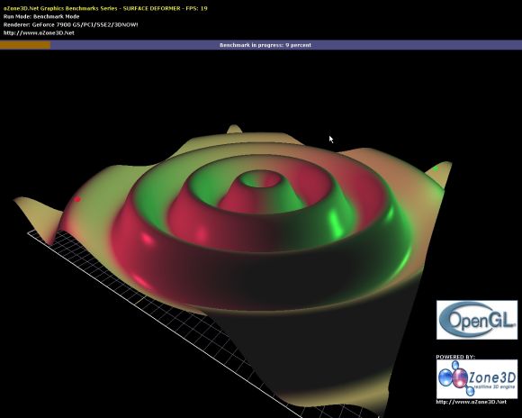 oZone3D Surface Deformer Benchmark - OpenGL 2.0 / GLSL