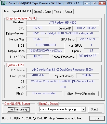 GPU Caps Viewer - Radeon HD 4850