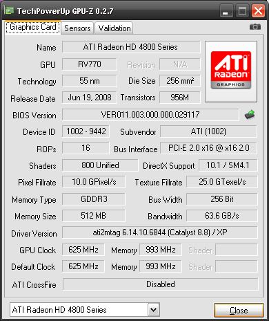 GPU-Z - Radeon HD 4850