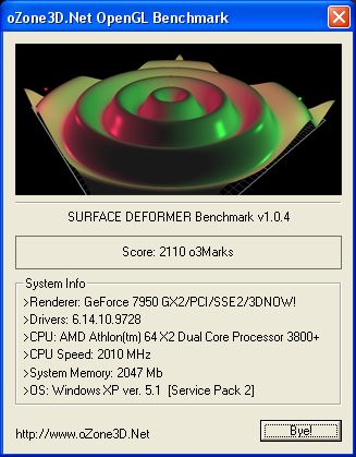 oZone3D Surface Deformer Benchmark