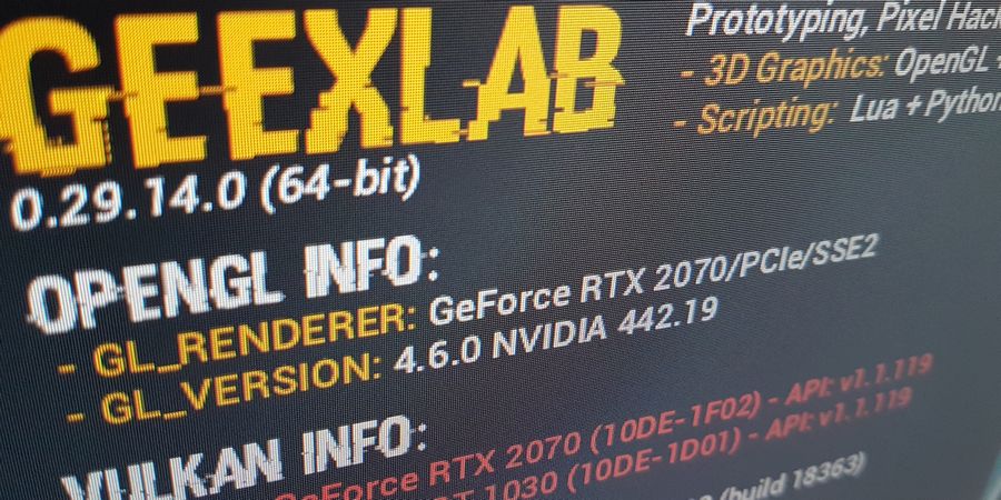 GeeXLab: 3D programming and prototyping for Win64, Linux64, macOS, RaspberryPi and TinkerBoard