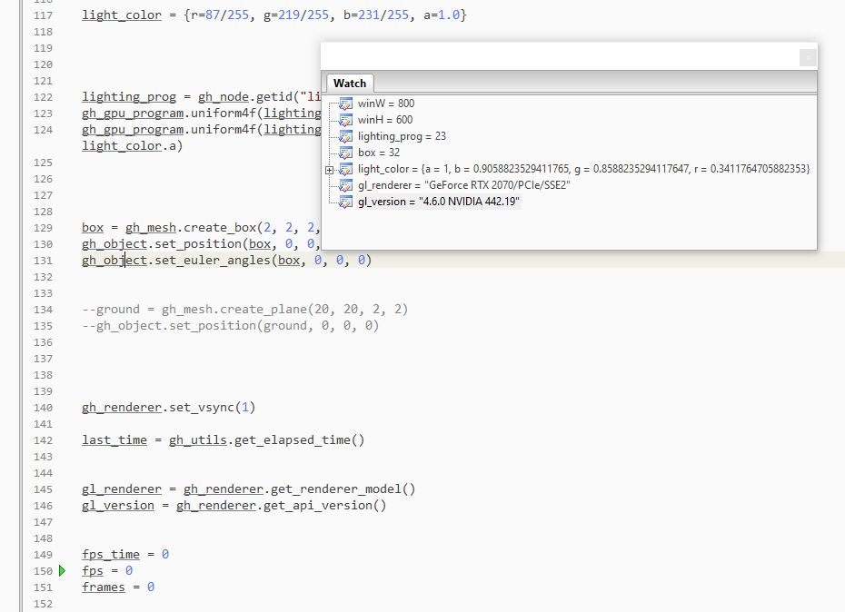 ZeroBrane Studio + GeeXLab + Lua debugging