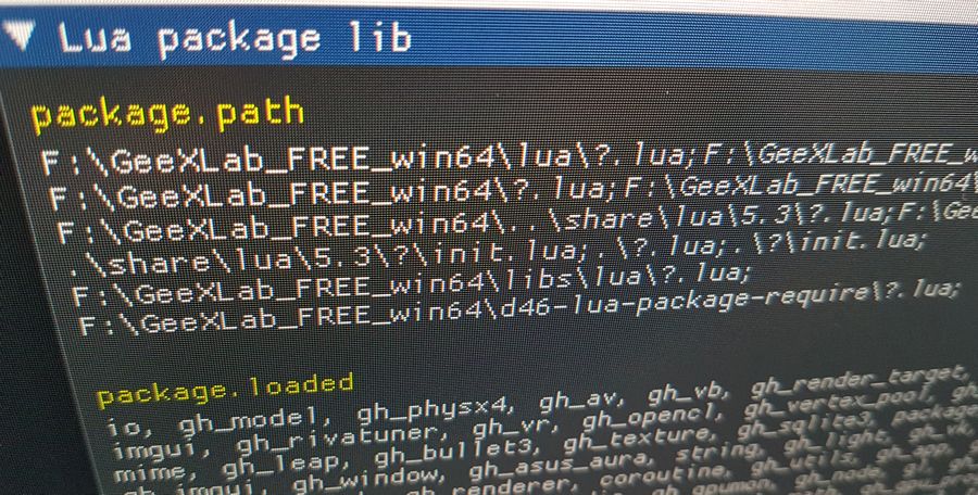 GeeXLab - Lua package lib